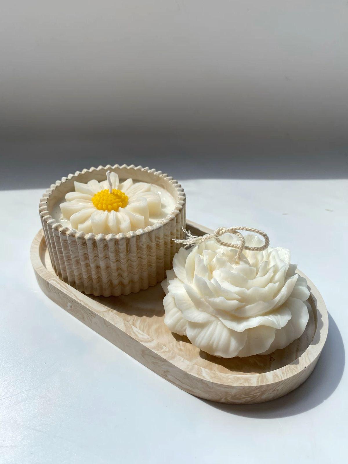 Candela in cera di soia contenitore in gesso ceramico fragranza naturale personalizzata colore e fragranza – Modello 4